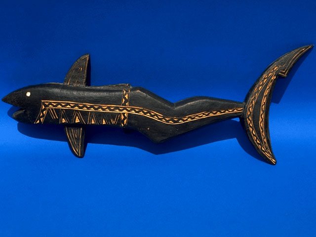 Carving of Polynesian shark god