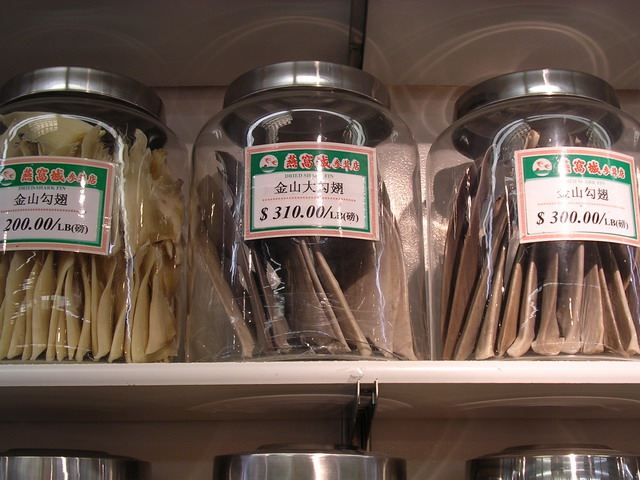 Dried Shark fins in Chinatown of Chicago,IL